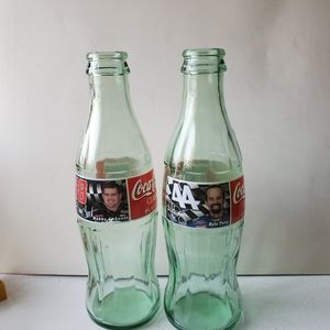 #18 and #44 Nascar 1996 Coca-Cola Collectible 2 for $25.  8 oz Bottles. Empty.